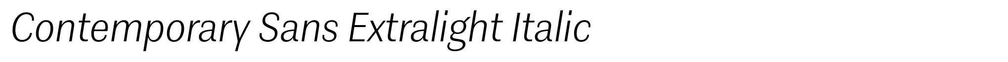 Contemporary Sans Extralight Italic image